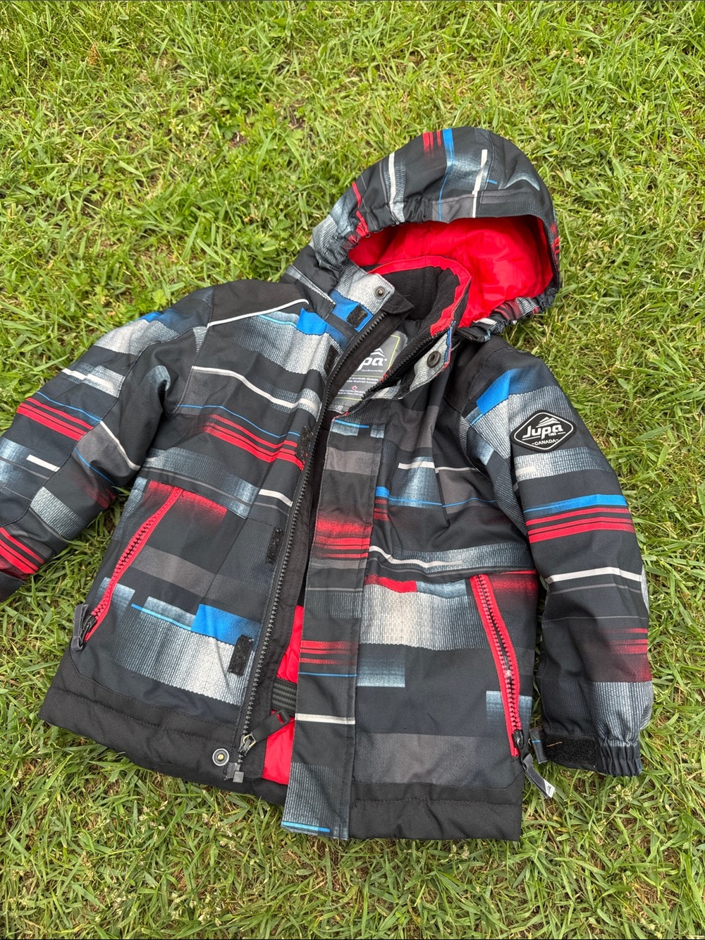 Jupa Kids Black & Red Hooded Winter Jacket
